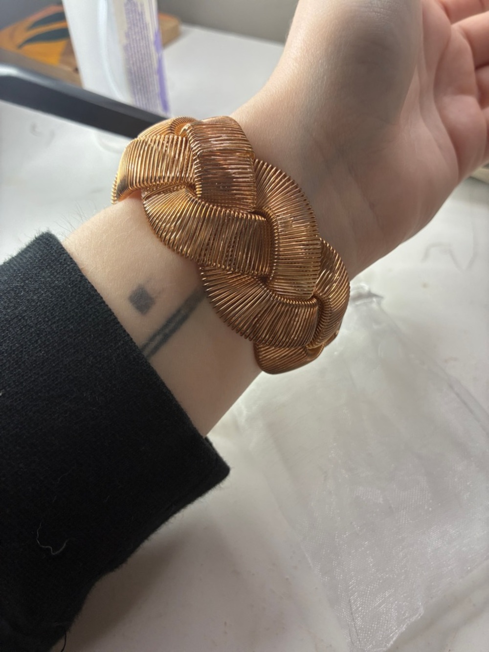 Plunder Gold Braided Coil Stretch Bracelet NWT - Picture 4 of 5